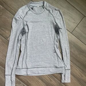 Lululemon Women's Gray Striped Long Sleeve Top